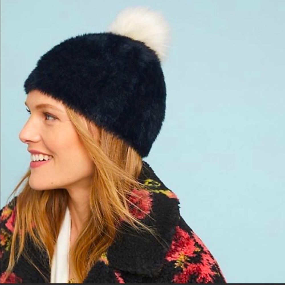 Anthropologie Furry Stocking Cap
